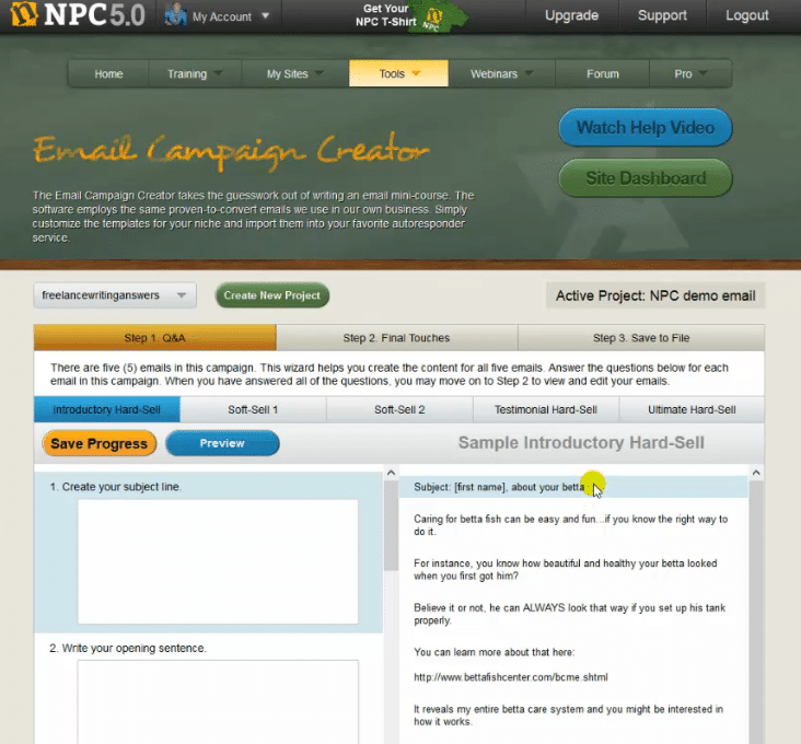 NPC-email-campaign-creator